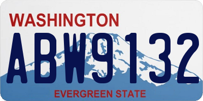 WA license plate ABW9132