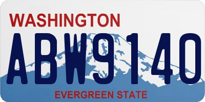WA license plate ABW9140