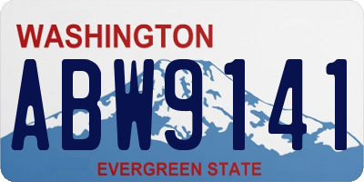 WA license plate ABW9141