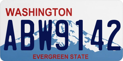 WA license plate ABW9142