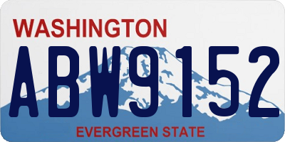 WA license plate ABW9152