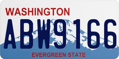 WA license plate ABW9166