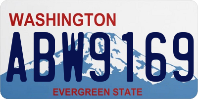 WA license plate ABW9169