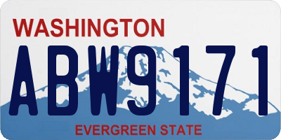 WA license plate ABW9171