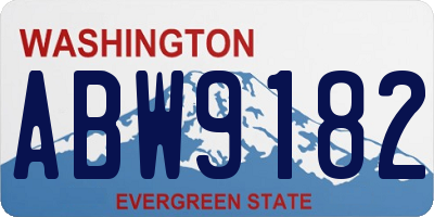 WA license plate ABW9182