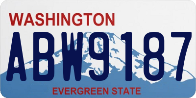 WA license plate ABW9187