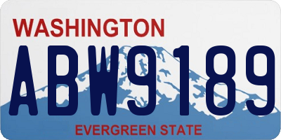 WA license plate ABW9189