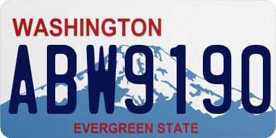 WA license plate ABW9190