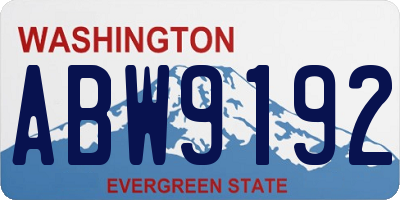 WA license plate ABW9192