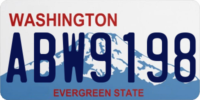 WA license plate ABW9198