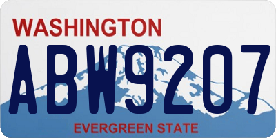 WA license plate ABW9207