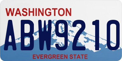 WA license plate ABW9210