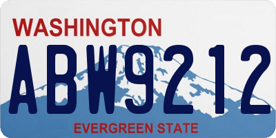 WA license plate ABW9212