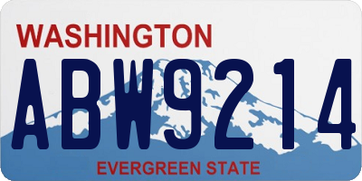 WA license plate ABW9214