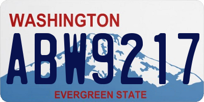 WA license plate ABW9217