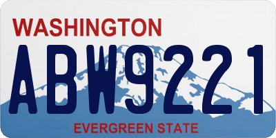 WA license plate ABW9221