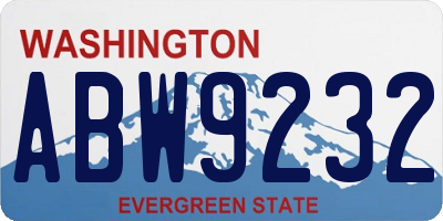 WA license plate ABW9232