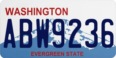 WA license plate ABW9236
