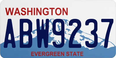 WA license plate ABW9237
