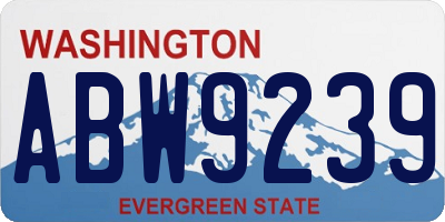 WA license plate ABW9239