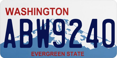 WA license plate ABW9240