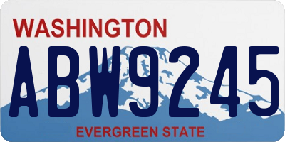 WA license plate ABW9245