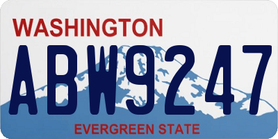 WA license plate ABW9247