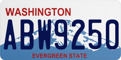 WA license plate ABW9250