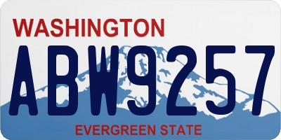 WA license plate ABW9257