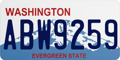 WA license plate ABW9259