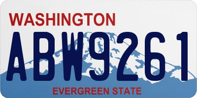 WA license plate ABW9261