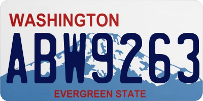 WA license plate ABW9263