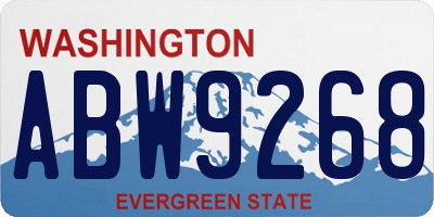 WA license plate ABW9268