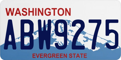 WA license plate ABW9275