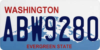 WA license plate ABW9280