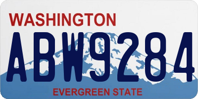 WA license plate ABW9284