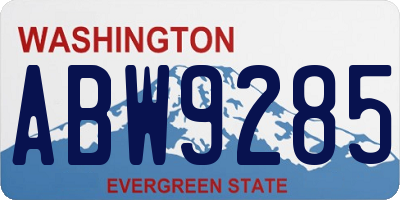 WA license plate ABW9285