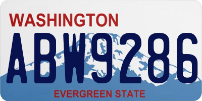 WA license plate ABW9286
