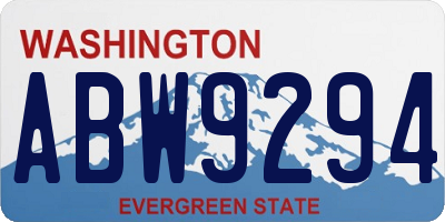 WA license plate ABW9294