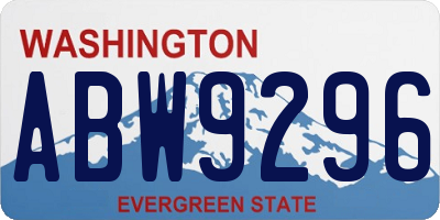 WA license plate ABW9296