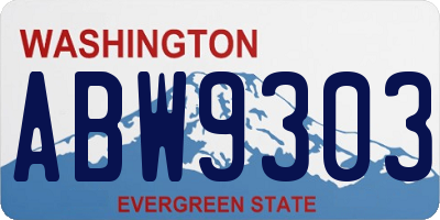 WA license plate ABW9303