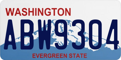 WA license plate ABW9304