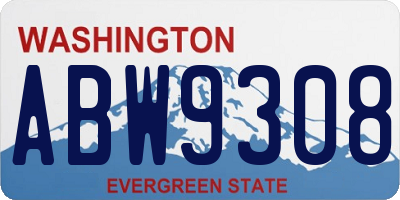 WA license plate ABW9308