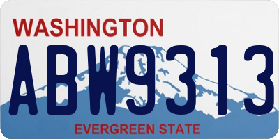 WA license plate ABW9313