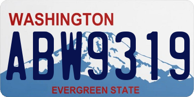 WA license plate ABW9319