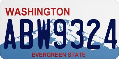 WA license plate ABW9324