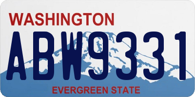 WA license plate ABW9331