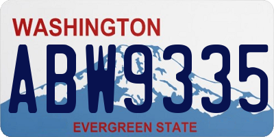 WA license plate ABW9335