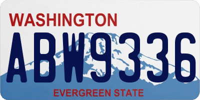 WA license plate ABW9336