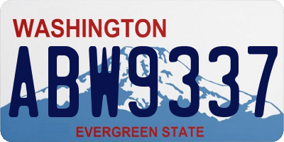 WA license plate ABW9337